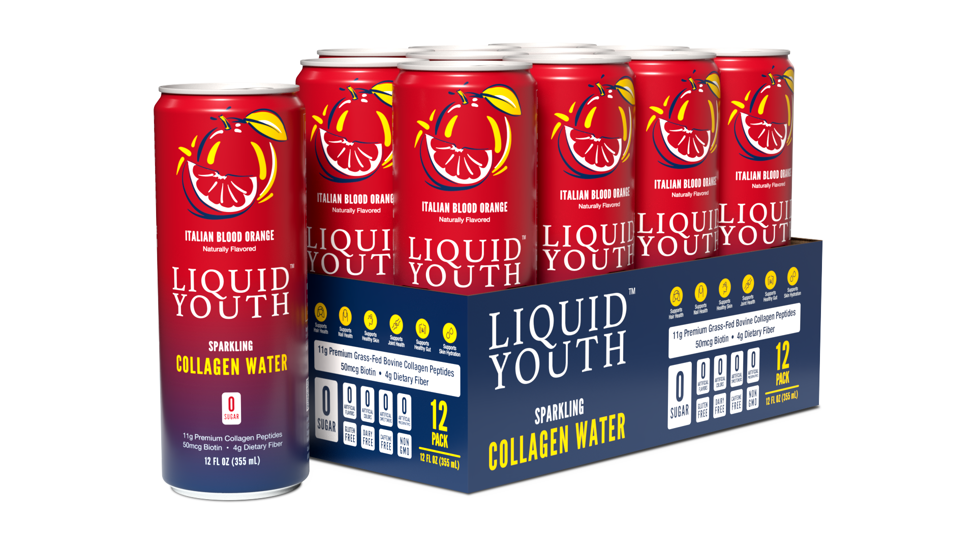 LIQUID YOUTH™ SPARKLING COLLAGEN WATER - Italian Blood Orange