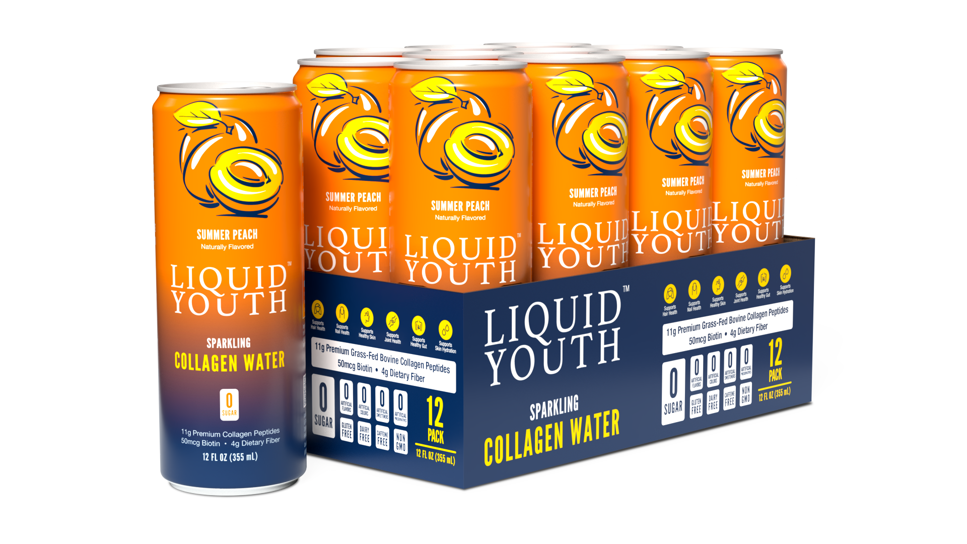 LIQUID YOUTH™ SPARKLING COLLAGEN WATER - Italian Blood Orange