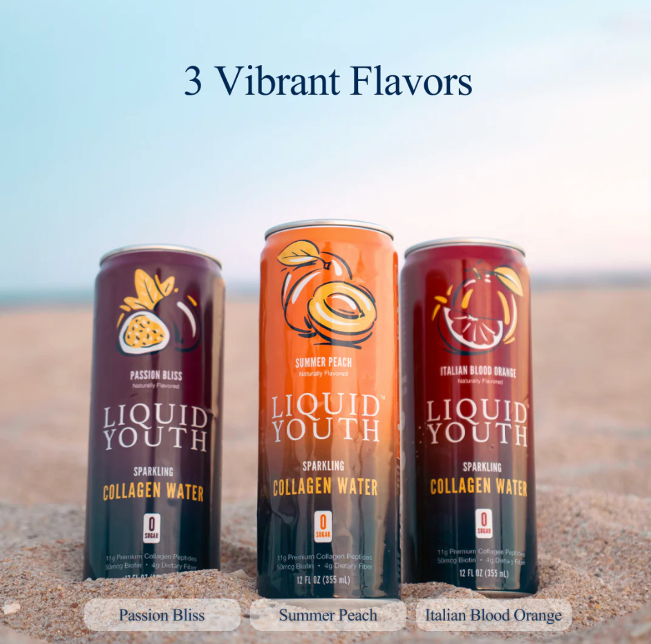 Sparkling Collagen Water - 12 Cans, Passion Bliss